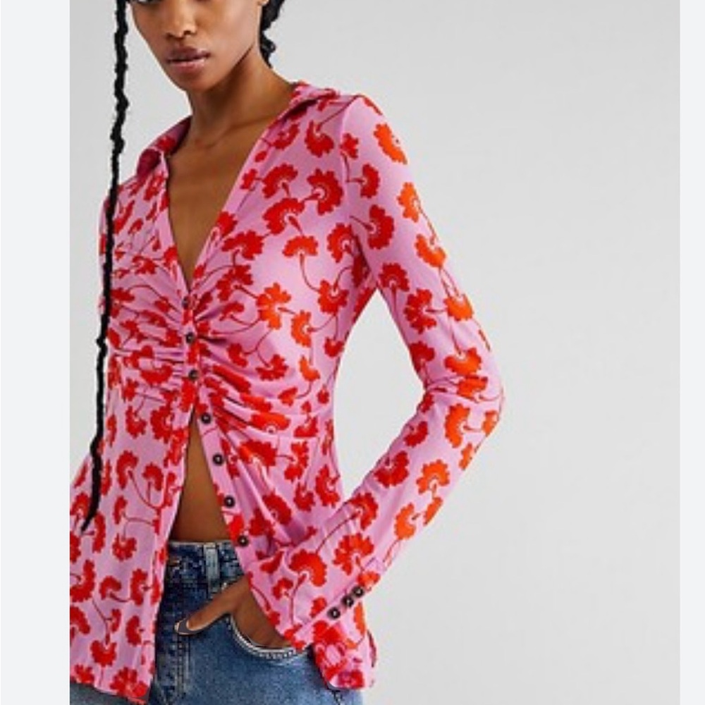 Free People Lucky Floral Shirt